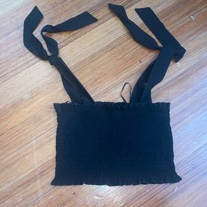 Black LK SEEK tube top with tie bow straps